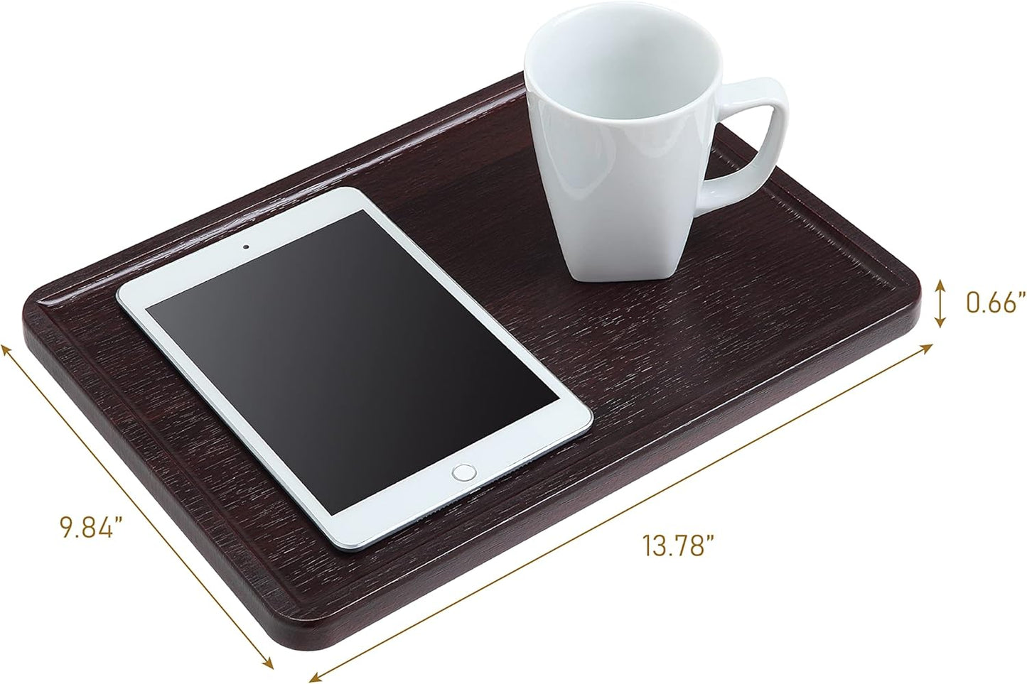 Clamp-On Bedside Shelf and Office Divider for Bunk Beds and Lofts - Standard Size (13.78" x 9.84" x 2.21", Dark Oak)