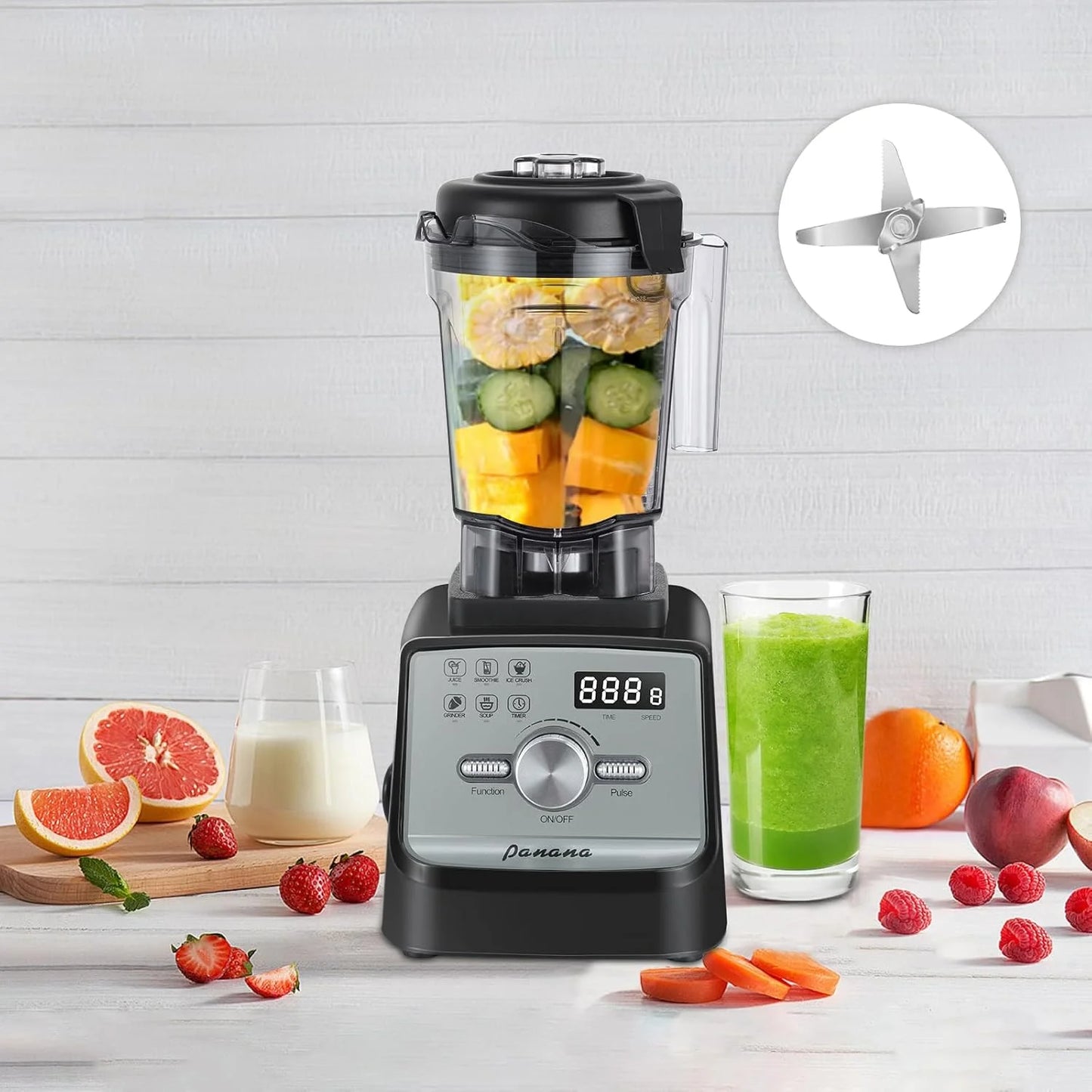 Professional Countertop Blender with 1400W Motor, 68Oz Capacity for Smoothies, Frozen Drinks, and Ice Crushing