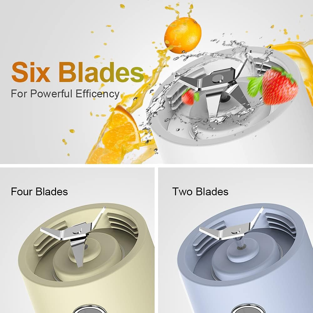 Portable USB Rechargeable Blender with Smart LCD Display - 15.2Oz Personal Size Mixer for Shakes and Smoothies, Ideal for Sports, Travel, Office, and Gym