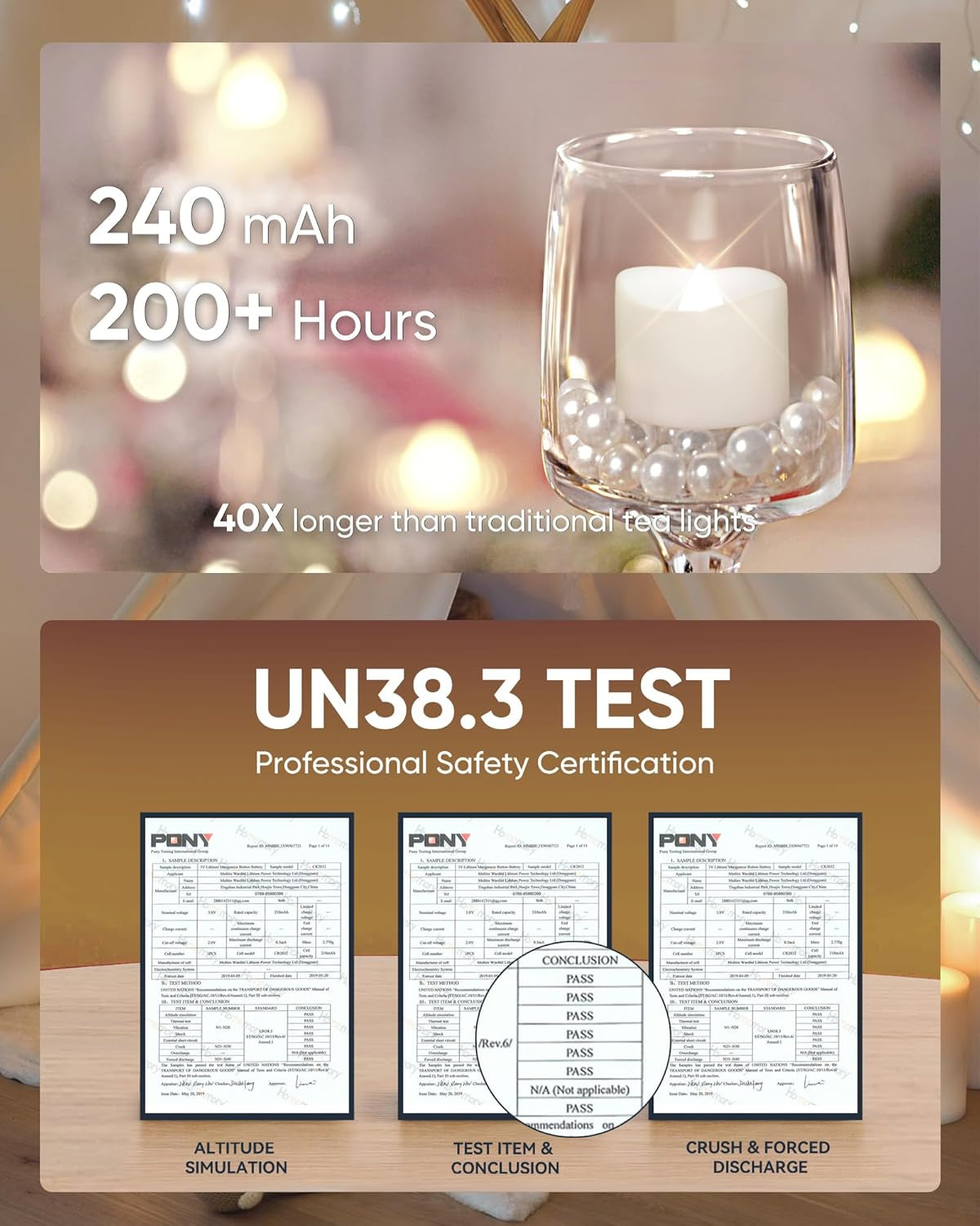 Battery Operated Pure White Flameless LED Tea Light Candles - 24-Pack with 200+ Hours of Use for Holiday, Party, Home Decor, and More