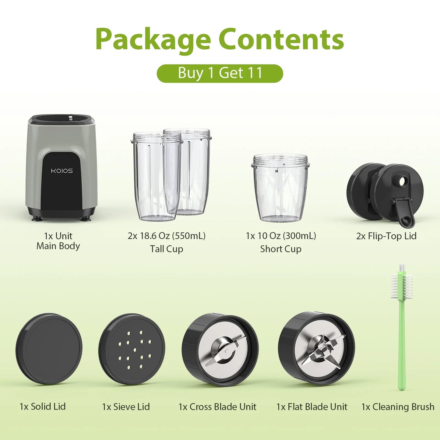 900W Professional Blender for Smoothies and Shakes with 2 Travel Cups and 1 Grinding Cup, Ideal for Ice Crushing and Frozen Beverages, BPA-Free