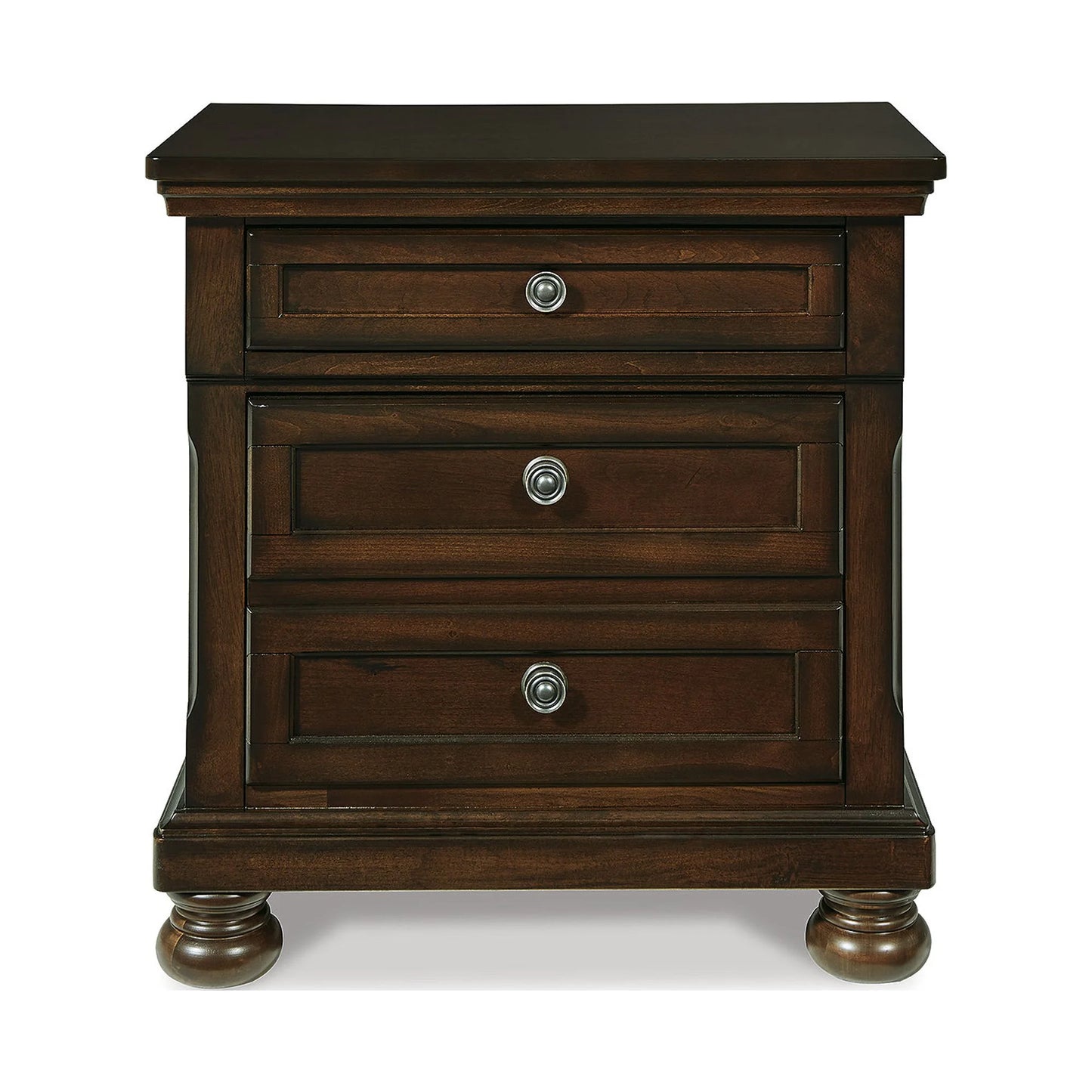 Ashley Porter Classic Nightstand with Dovetail Joinery and Ball-Bearing Slides, Dark Brown Finish, 2 Drawers