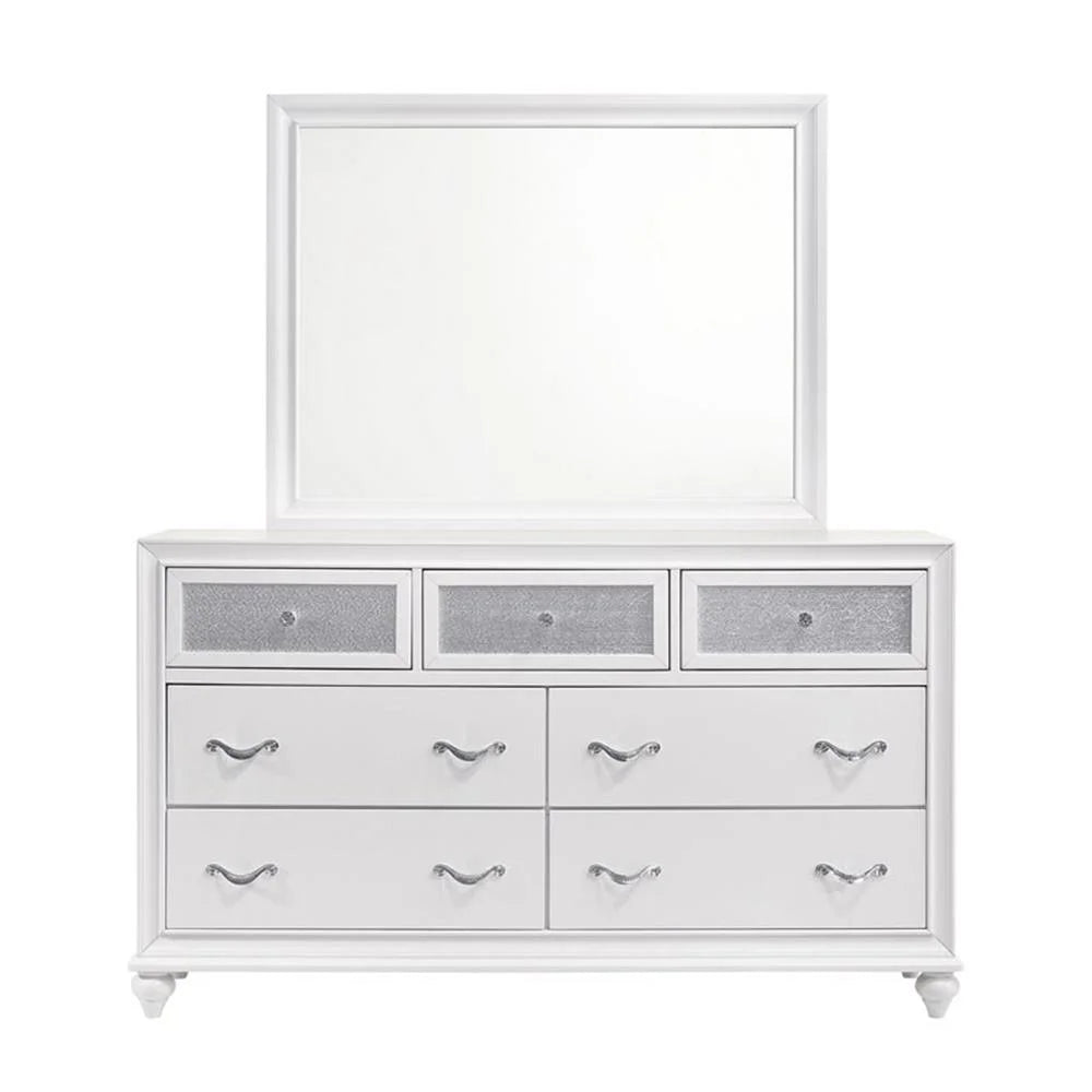 Coaster Barzini 4-Piece Upholstered California King Bedroom Set in White Wood