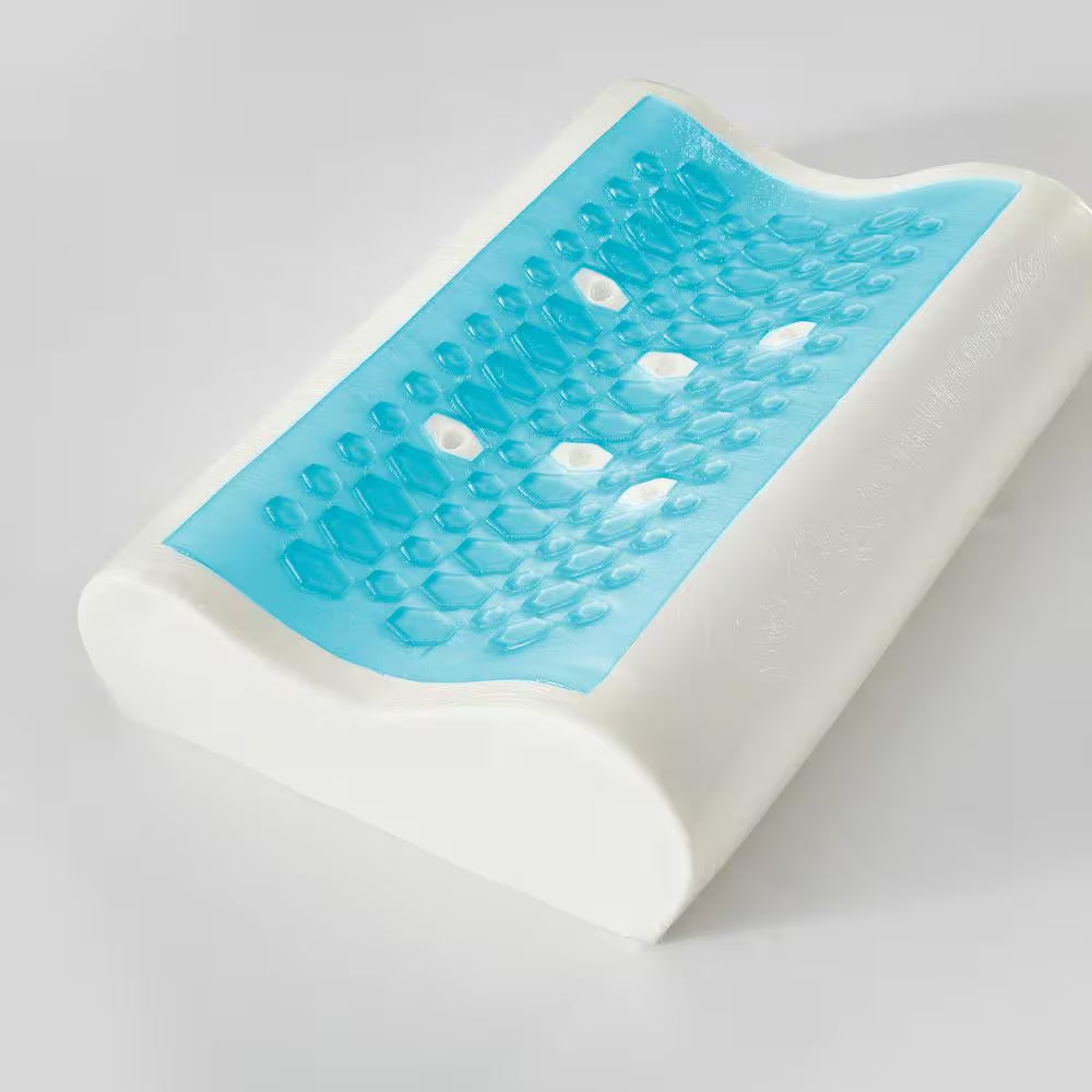 Cooling Gel Overlay Contour Memory Foam Standard Bed Pillow