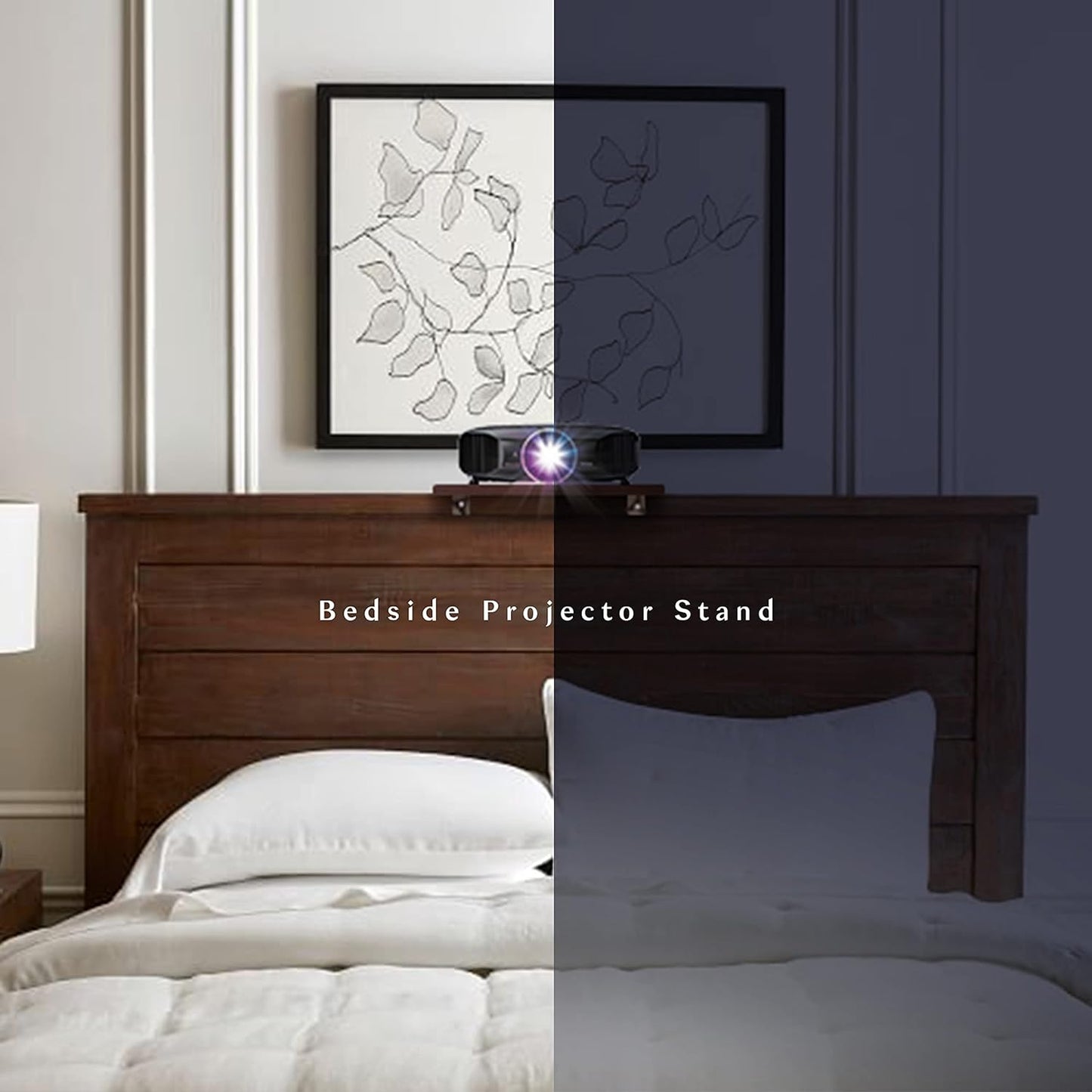 Clamp-On Bedside Shelf and Office Divider for Bunk Beds and Lofts - Standard Size (13.78" x 9.84" x 2.21", Dark Oak)