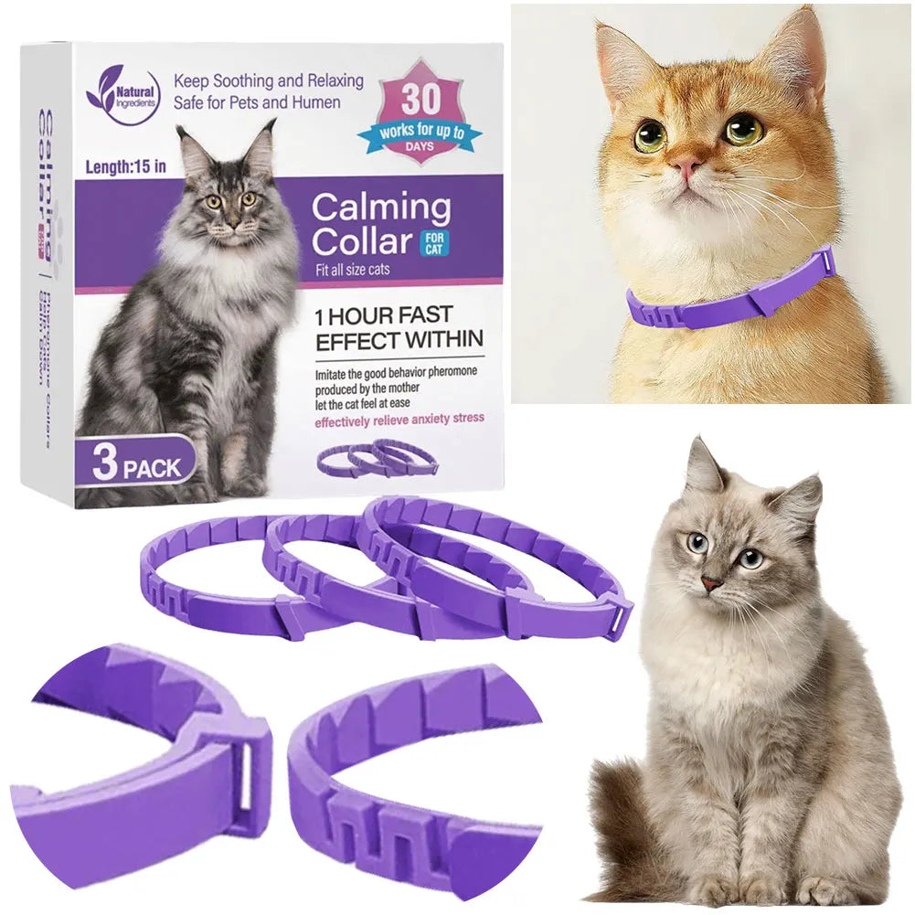 3/4 Pack Pet Calming Collar Stress and Anxiety Relief Appeasing Calming Collar Natural Calm Relax Soothing Collars for Dogs/Cats