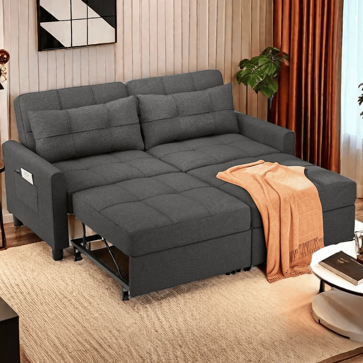 Small Space Convertible Sleeper Sofa Couch for Home Furniture