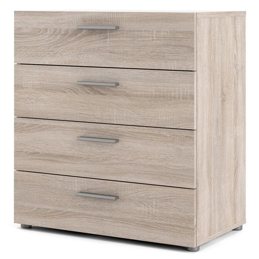 Truffle Finish 4-Piece Bedroom Set with 8-Drawer Dresser, 4-Drawer Chest, and Two 2-Drawer Nightstands