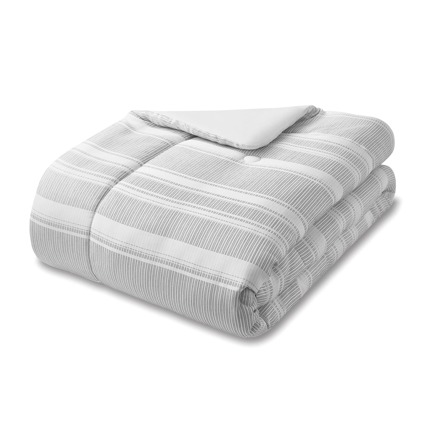 King Size 5-Piece Black and White Striped Comforter Set