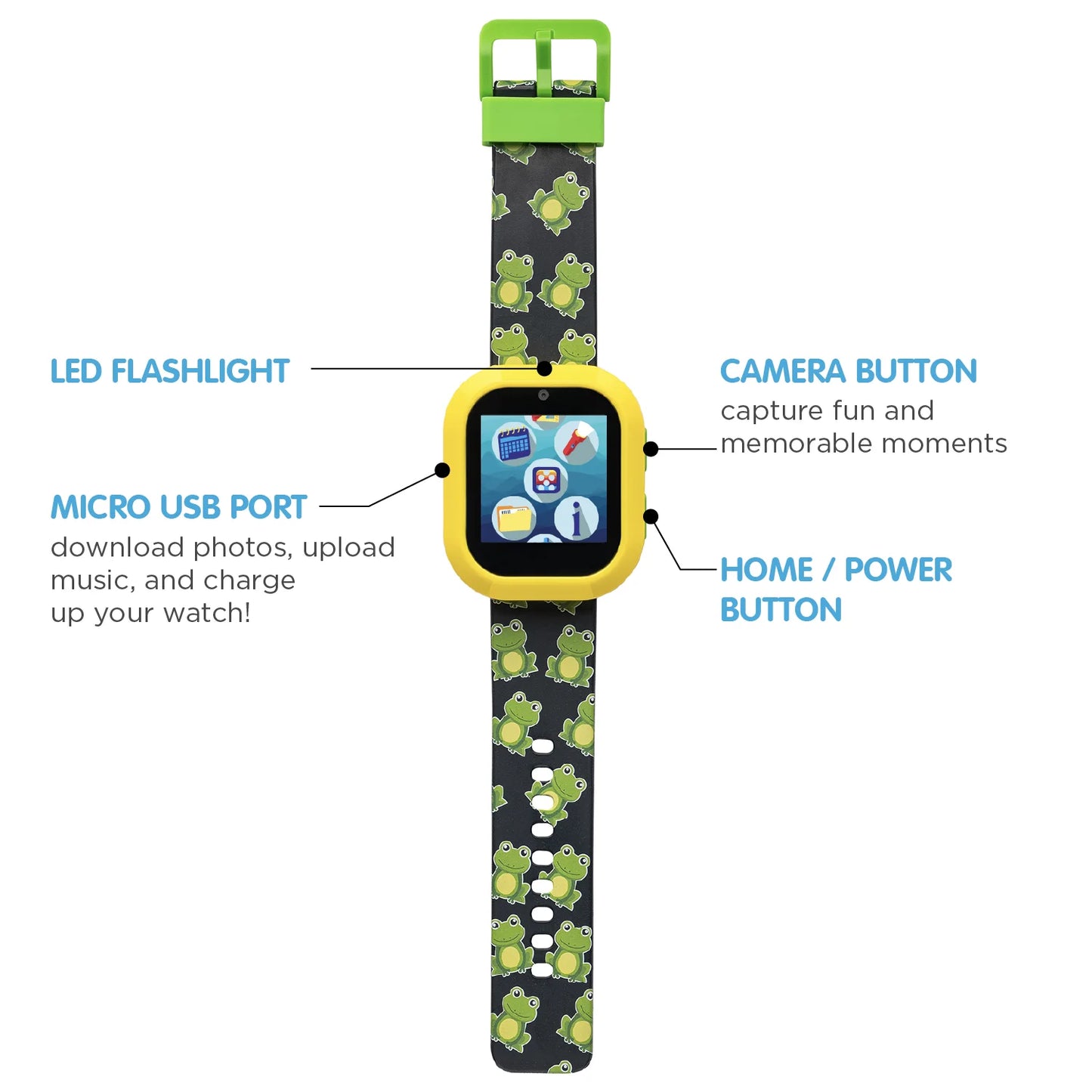 Itech Jr Frog Smartwatch for Kids with On-Ear Light-Up Bluetooth Headphones