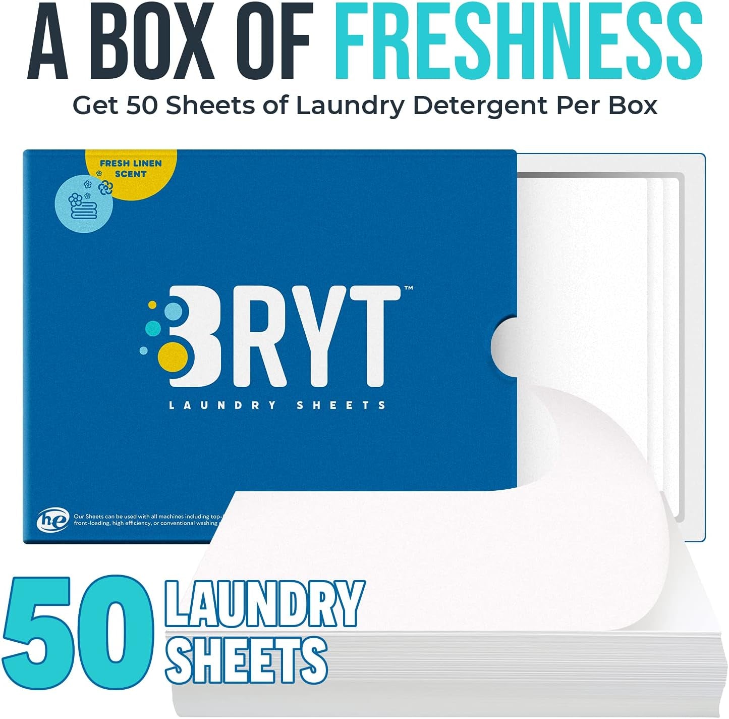 Biodegradable Laundry Detergent Sheets | Eco-Friendly, Mess-Free Strips for Home, Dorm, Travel, and Camping | Zero Waste, Plastic-Free, Fresh Linen Scent, 50 Loads