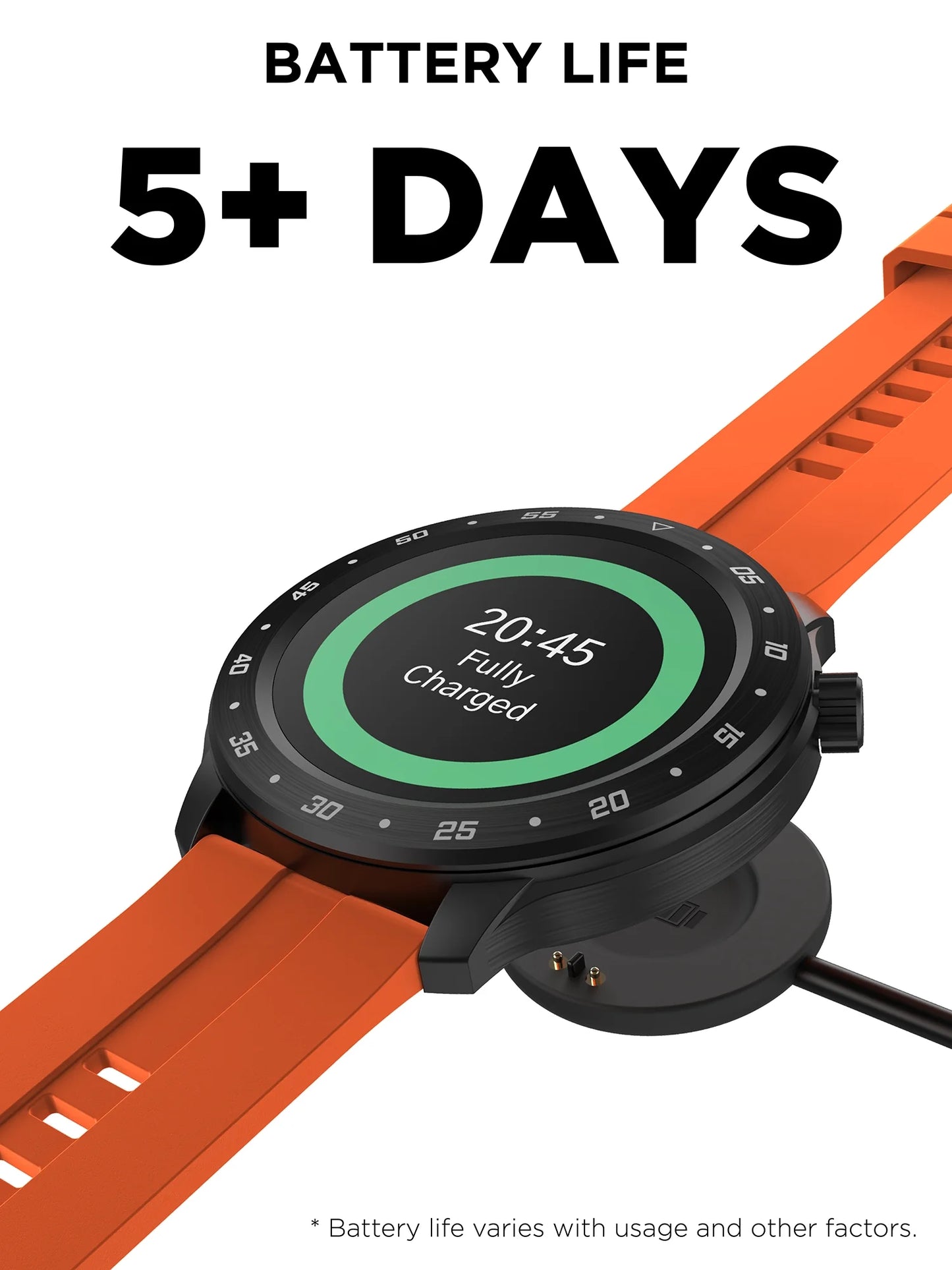 Bold 3 Unisex Smart Watch with Silicone Strap in Orange