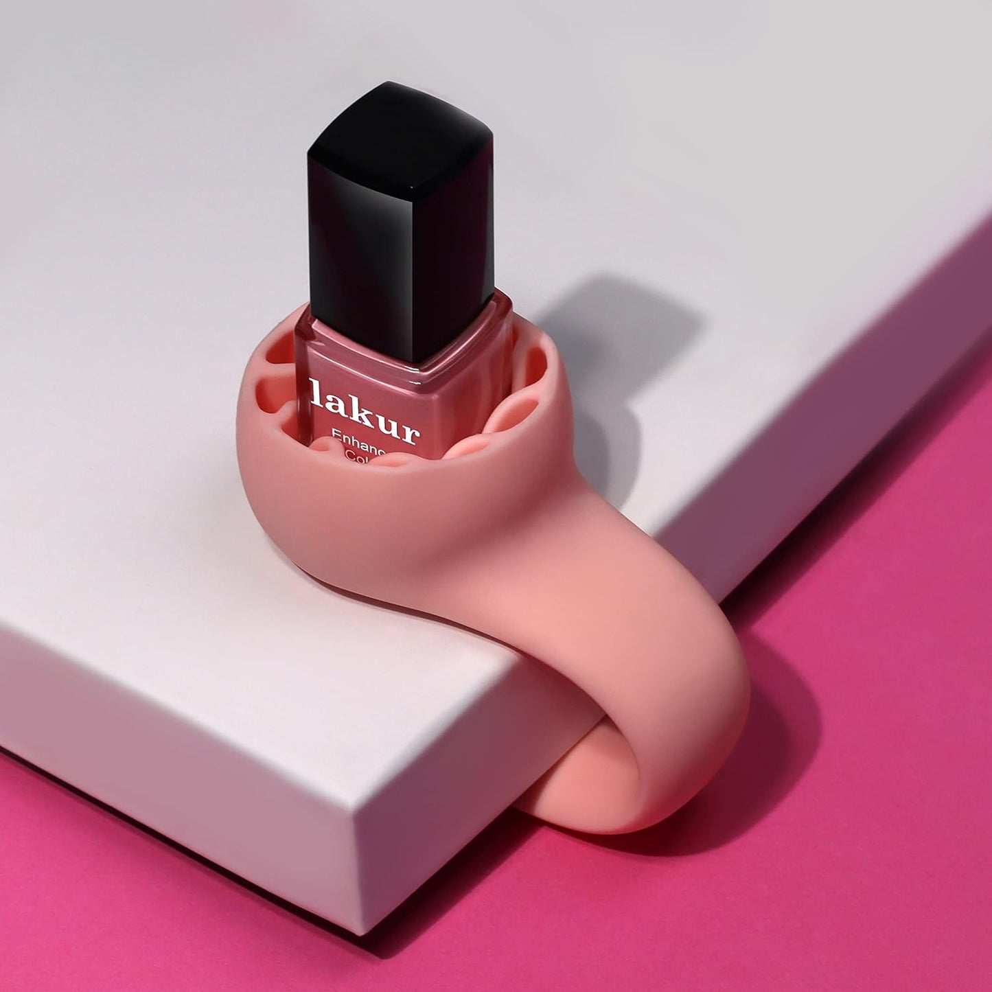 Portable Nail Polish Bottle Holder - Soft Adjustable Wearable Anti-Spill Grip for Manicure and Pedicure Applications