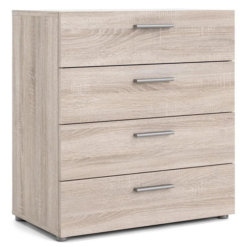 Truffle Finish 4-Piece Bedroom Set with 8-Drawer Dresser, 4-Drawer Chest, and Two 2-Drawer Nightstands