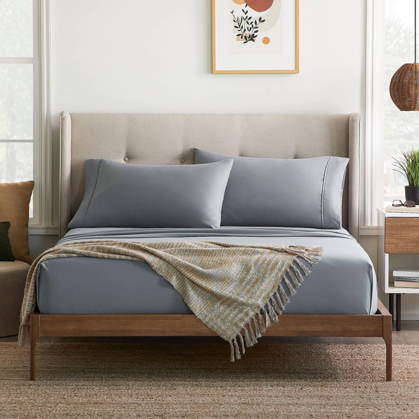 Premium Microfiber Sheet Set - Split California King, Gray