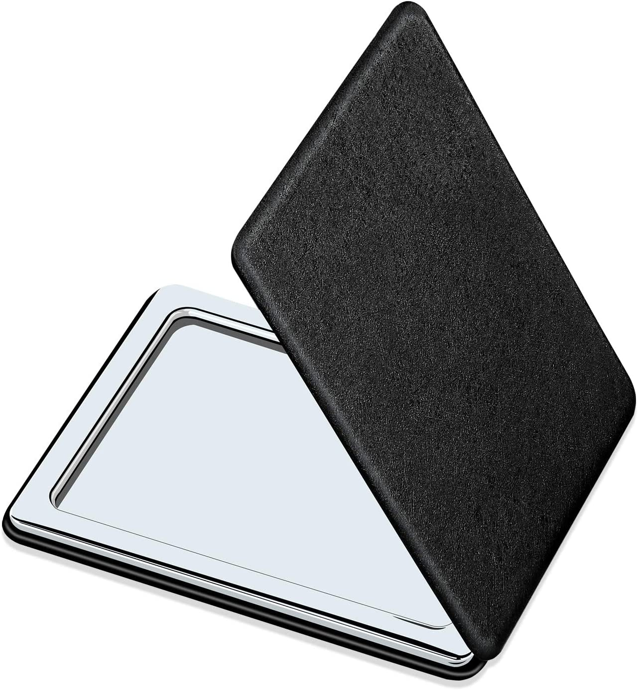 Portable Double-Sided Magnifying Vanity Mirror for Men - Black Travel Makeup Mirror for Handbag or Pocket, Ideal for Daily and Business Use