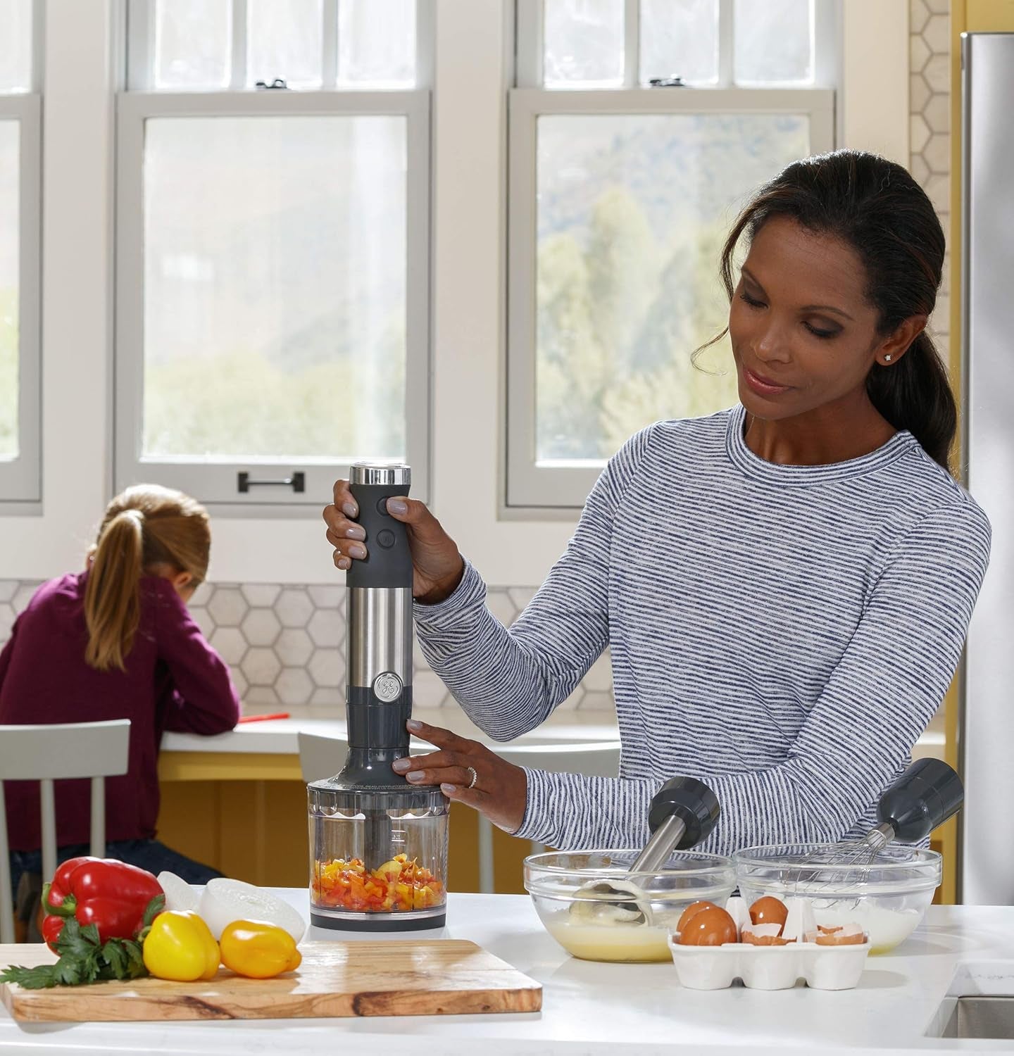 Professional Immersion Blender | Versatile Handheld Blender for Shakes, Smoothies, Baby Food & More | Includes Whisk and Blending Jar | 2-Speed Settings | Interchanable Attachments for Effortless Cleaning | 500 Watts | Durable Stainless Steel Construction