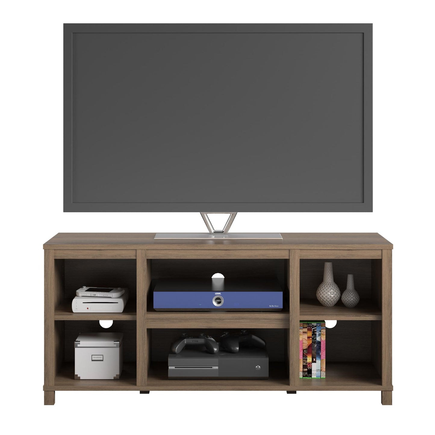 Parsons TV Stand for TVs up to 50 inches in Rustic Oak Finish