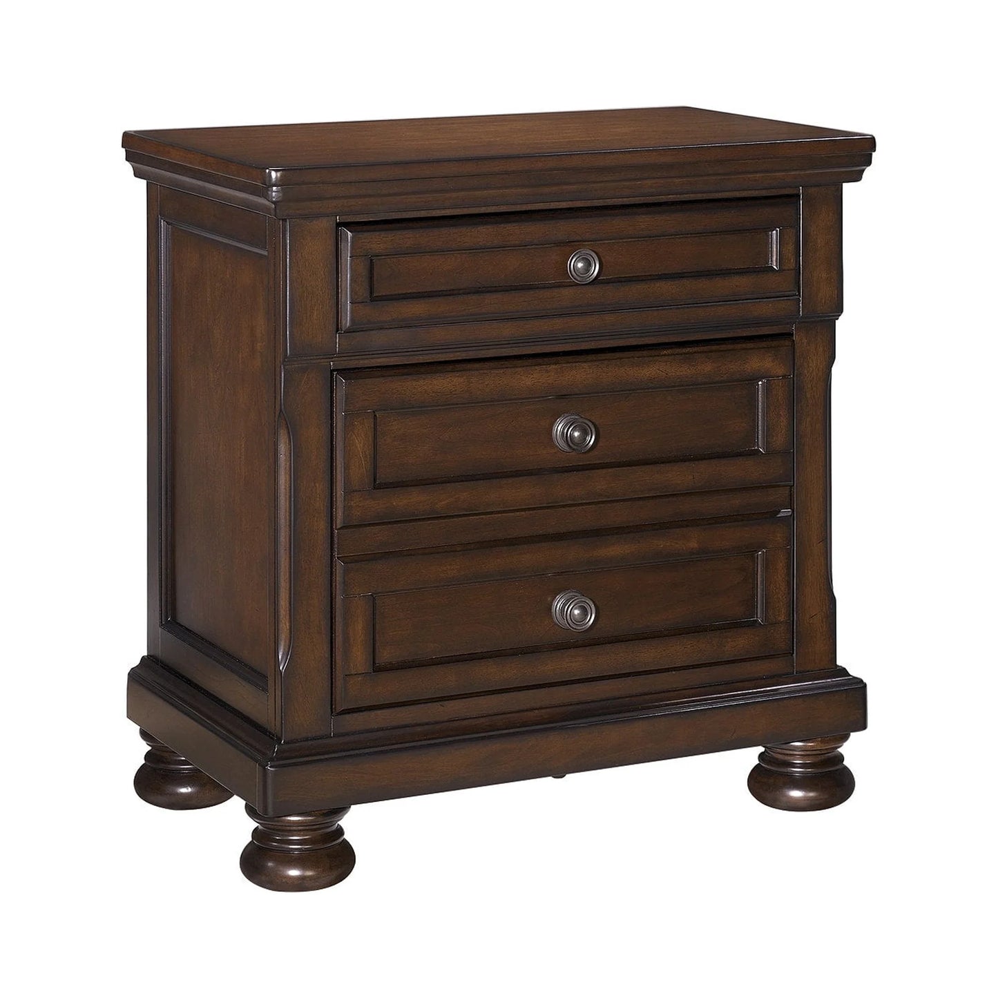 Ashley Porter Classic Nightstand with Dovetail Joinery and Ball-Bearing Slides, Dark Brown Finish, 2 Drawers