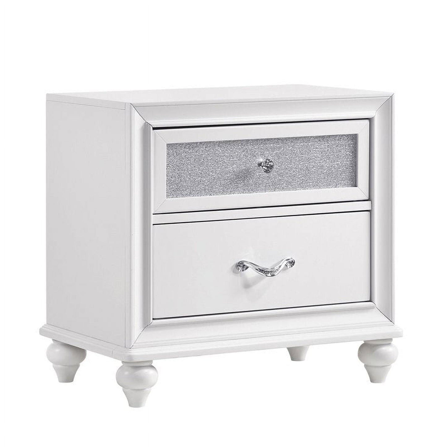 Barzini 5-Piece Glam Upholstered Queen Bedroom Set by in White