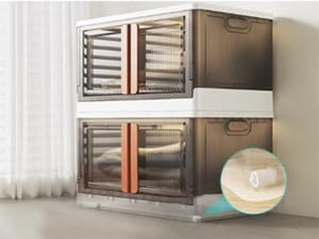 4 Packs Folding Box Storage Bins with Lids