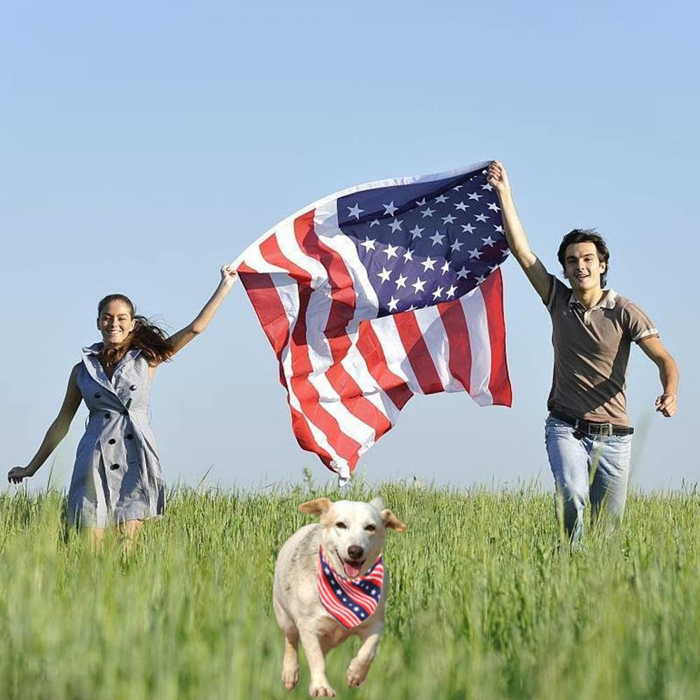 American Flag Dog Bandanas, Multiple Sizes Offered, Triangle Dog Scarf Patriotic 4Th of July Dog Bandanas for Medium Large Dogs (Large, Independence Day-2)