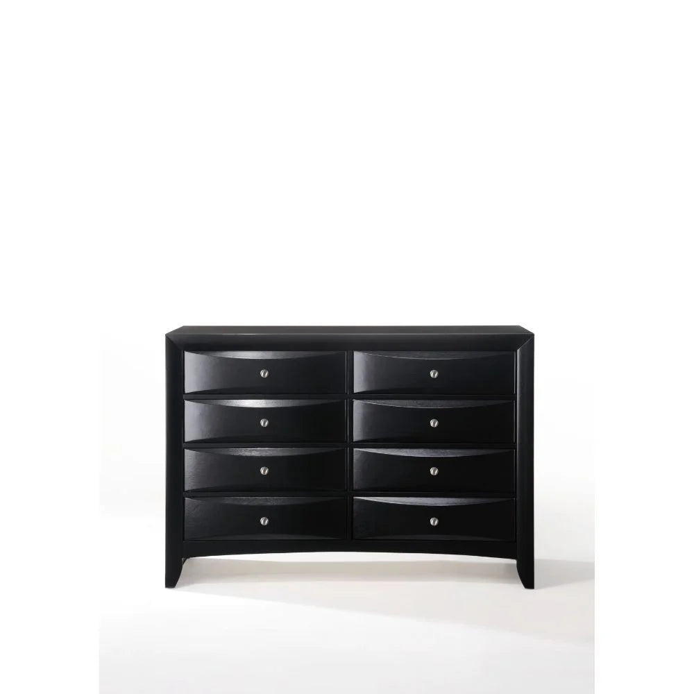 Modern 5-Piece Black Wood King Bedroom Set