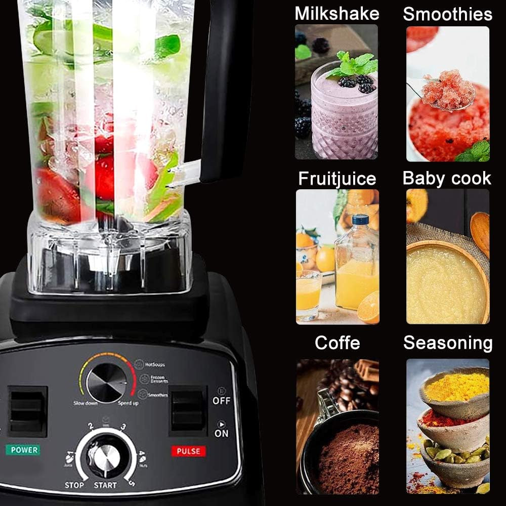 Professional High-Power Blender, 2200W High-Speed 30000 RPM with Built-In Timer, 70 Oz Capacity for Smoothies, Ice Crushing, Frozen Desserts, and Fish Preparation
