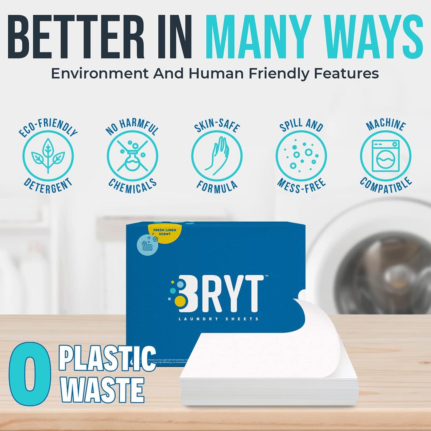 Biodegradable Laundry Detergent Sheets | Eco-Friendly, Mess-Free Strips for Home, Dorm, Travel, and Camping | Zero Waste, Plastic-Free, Fresh Linen Scent, 50 Loads