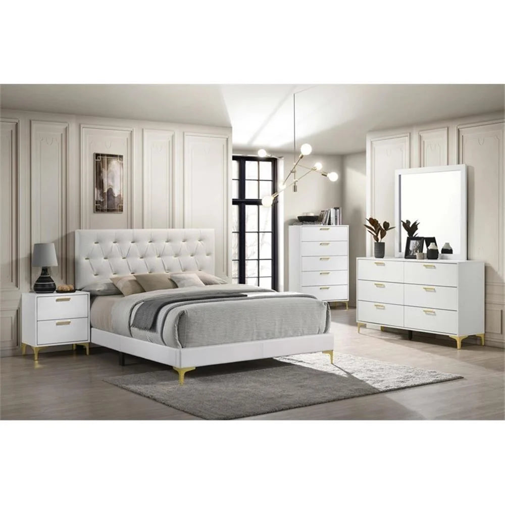 Kendall 5-Piece Eastern King Bedroom Set in White Finish