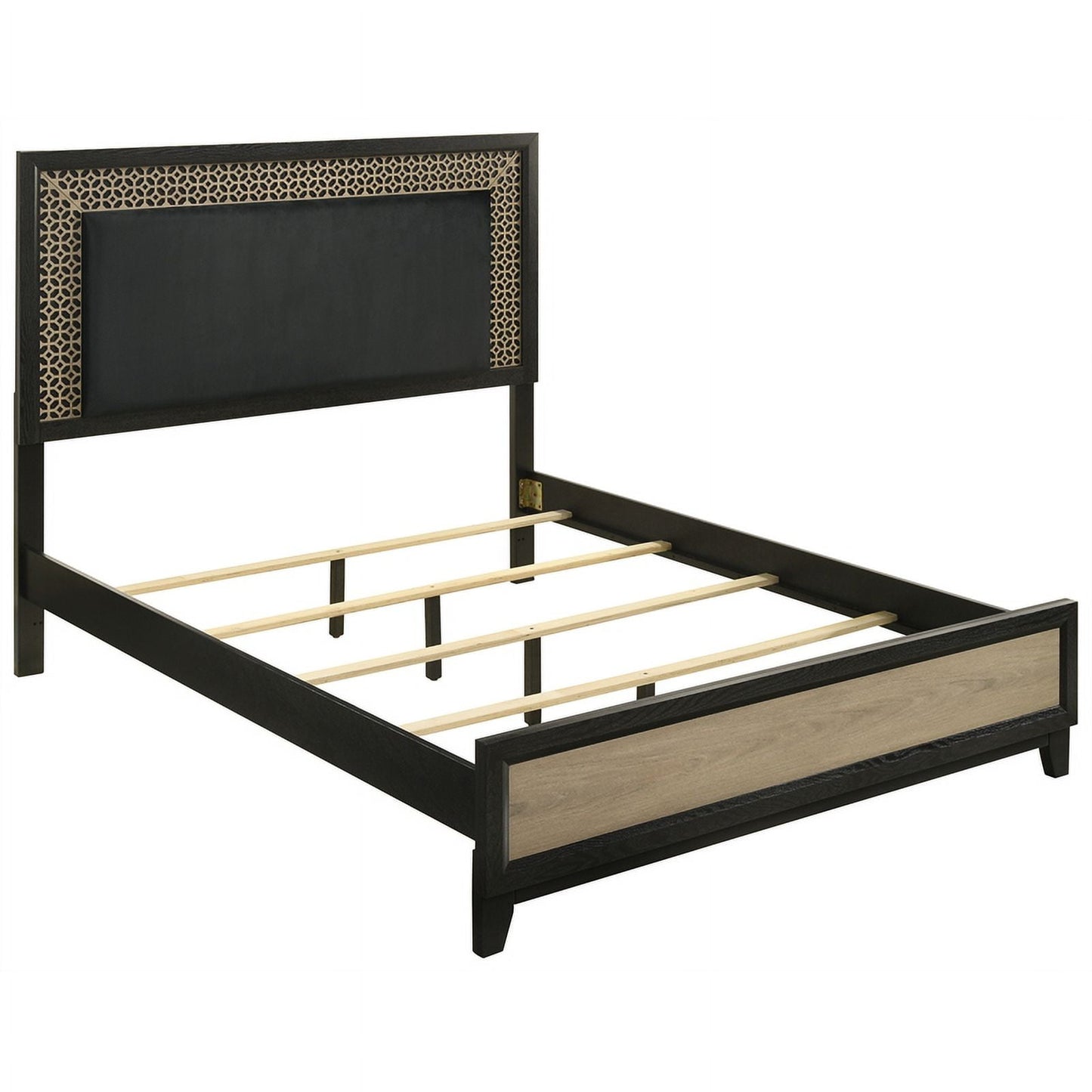 5-Piece Contemporary Wood Queen Bedroom Set in Light Brown and Gray