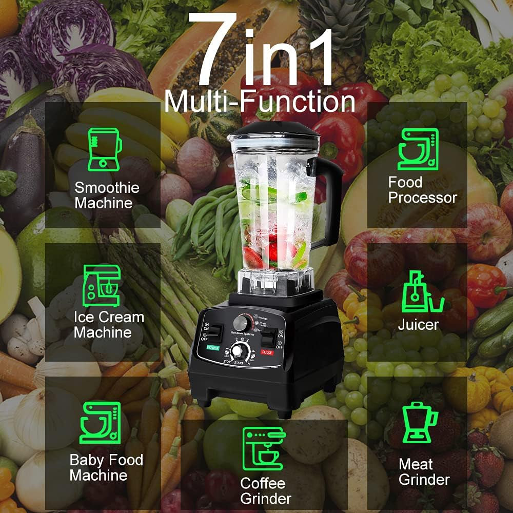 Professional High-Power Blender, 2200W High-Speed 30000 RPM with Built-In Timer, 70 Oz Capacity for Smoothies, Ice Crushing, Frozen Desserts, and Fish Preparation