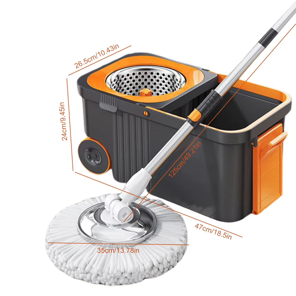 Automatic 360° Spin Dehydration Cleaning Broom/Mop and Bucket