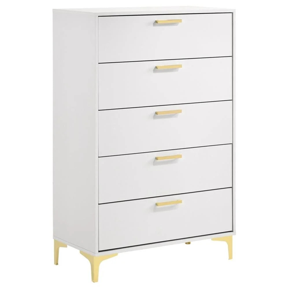 Kendall 5-Piece Eastern King Bedroom Set in White Finish