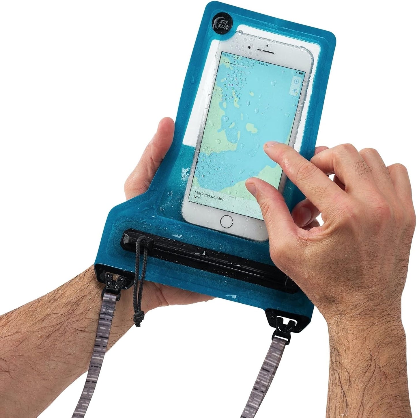 Runoff Waterproof Phone Pouch with Lanyard and Zipper, IP67 Universal Waterproof Case for Iphone 11/11 Pro Max/Xs Max/Xr/X/8/8P Galaxy, Blue (ROPPL-03-R3)