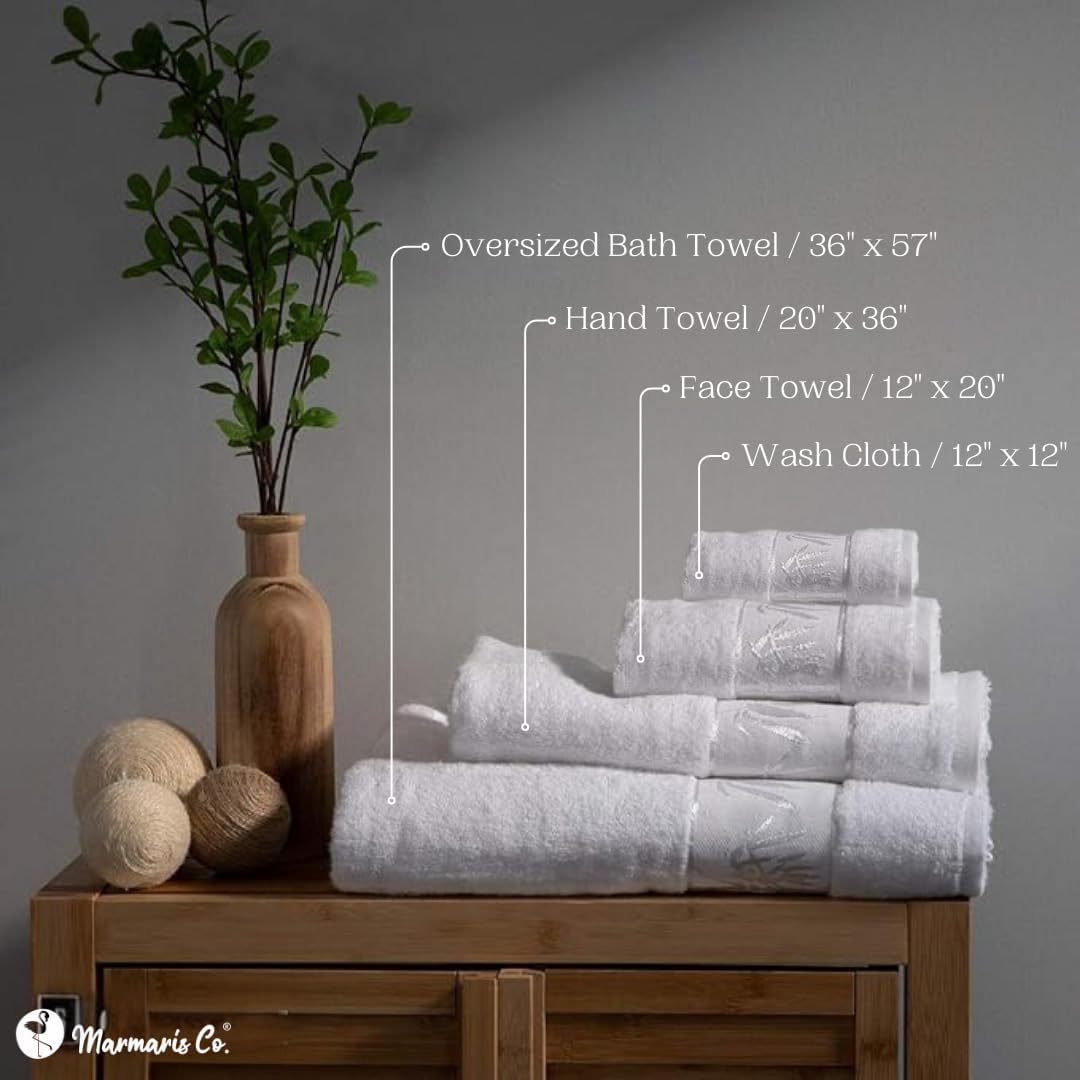 Set of 4 Luxury Bamboo & Turkish Cotton Super Soft Towels