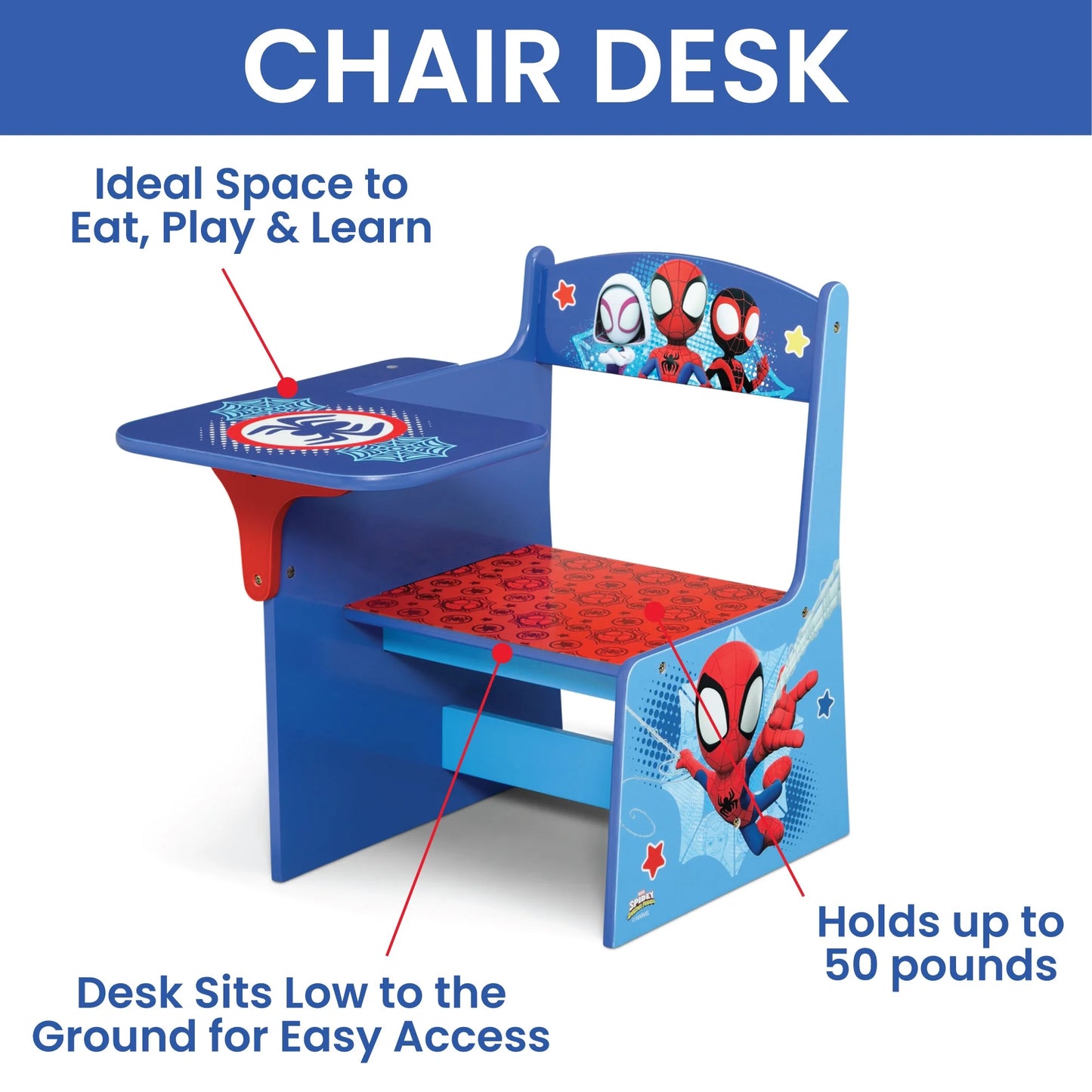 Spidey and His Amazing Friends 3-Piece Toddler Bedroom Set in Blue
