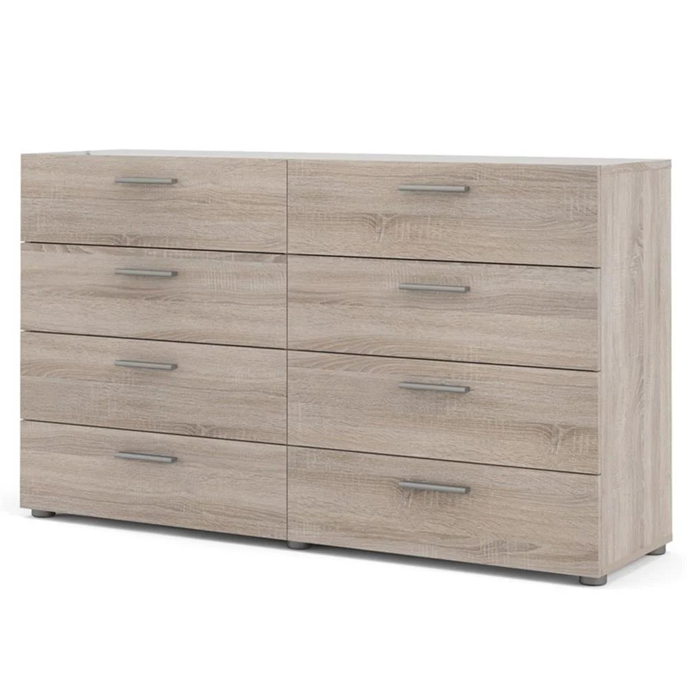 Truffle Finish 4-Piece Bedroom Set with 8-Drawer Dresser, 4-Drawer Chest, and Two 2-Drawer Nightstands