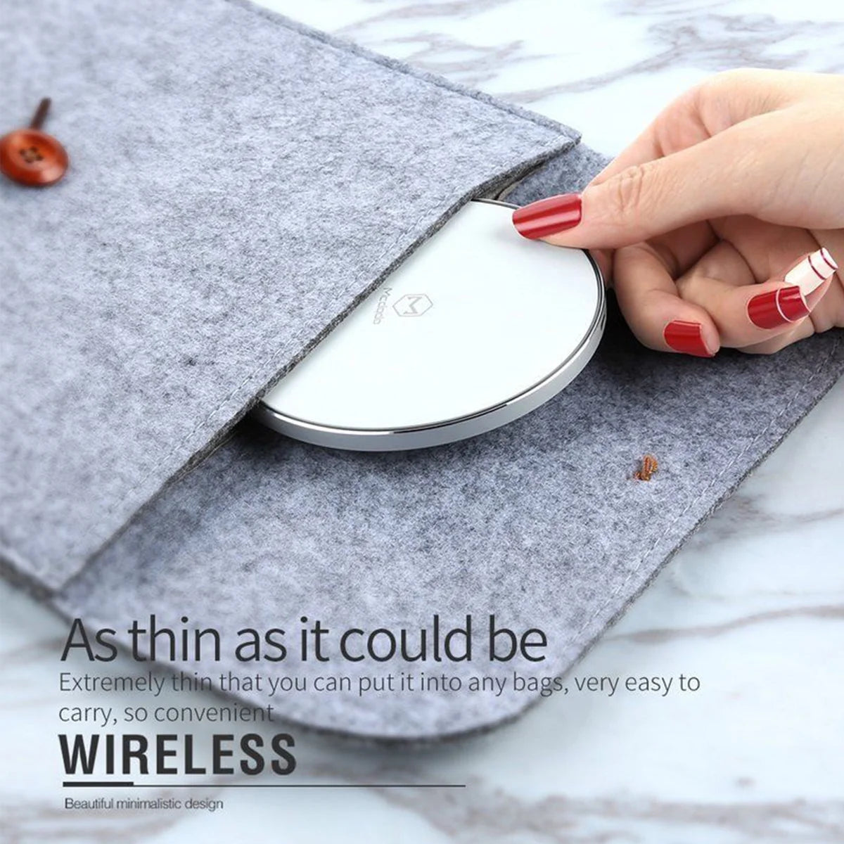 Qi-Certified 10W Fast Wireless Charging Pad for iPhone and Android Devices