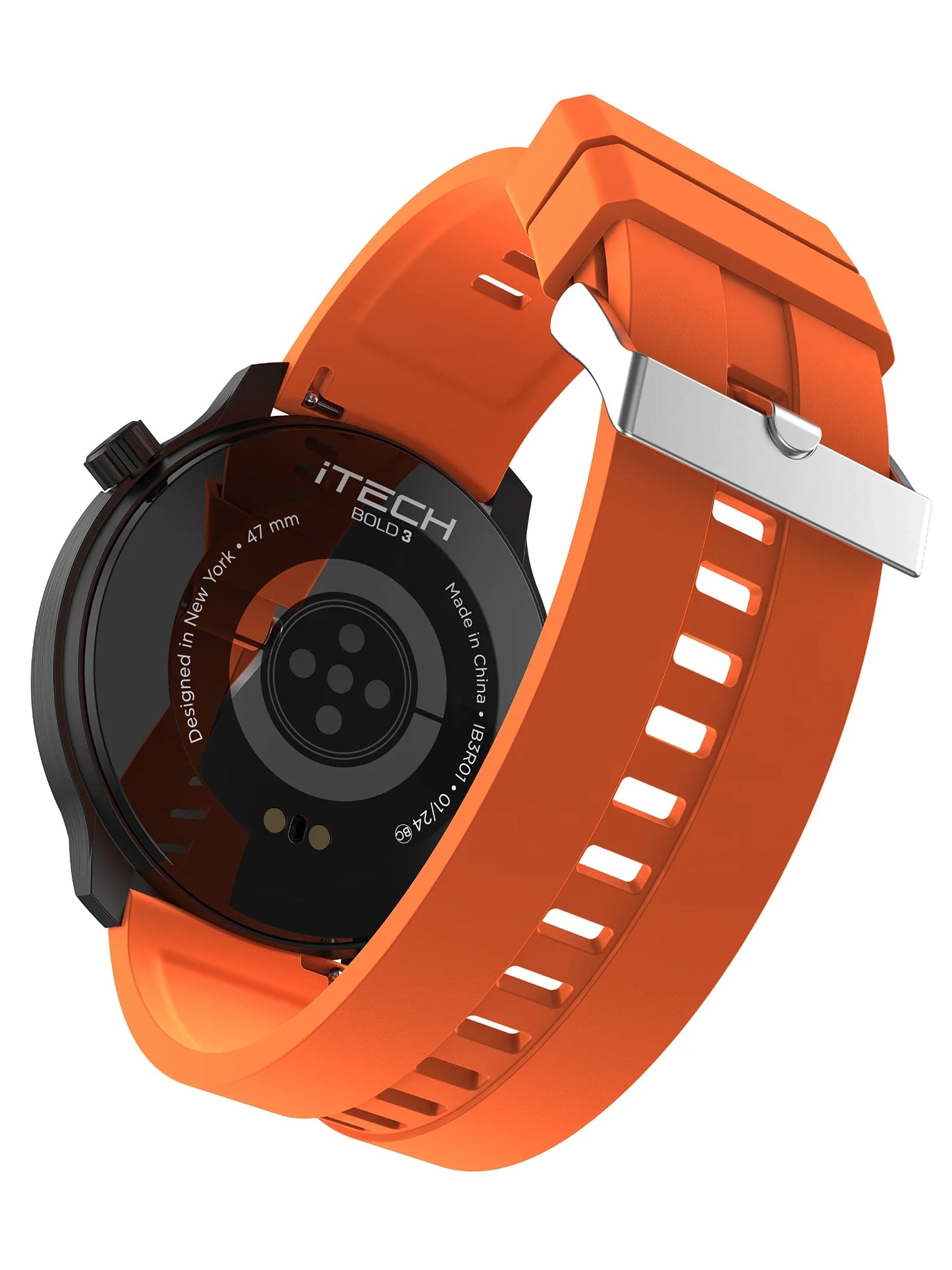 Bold 3 Unisex Smart Watch with Silicone Strap in Orange