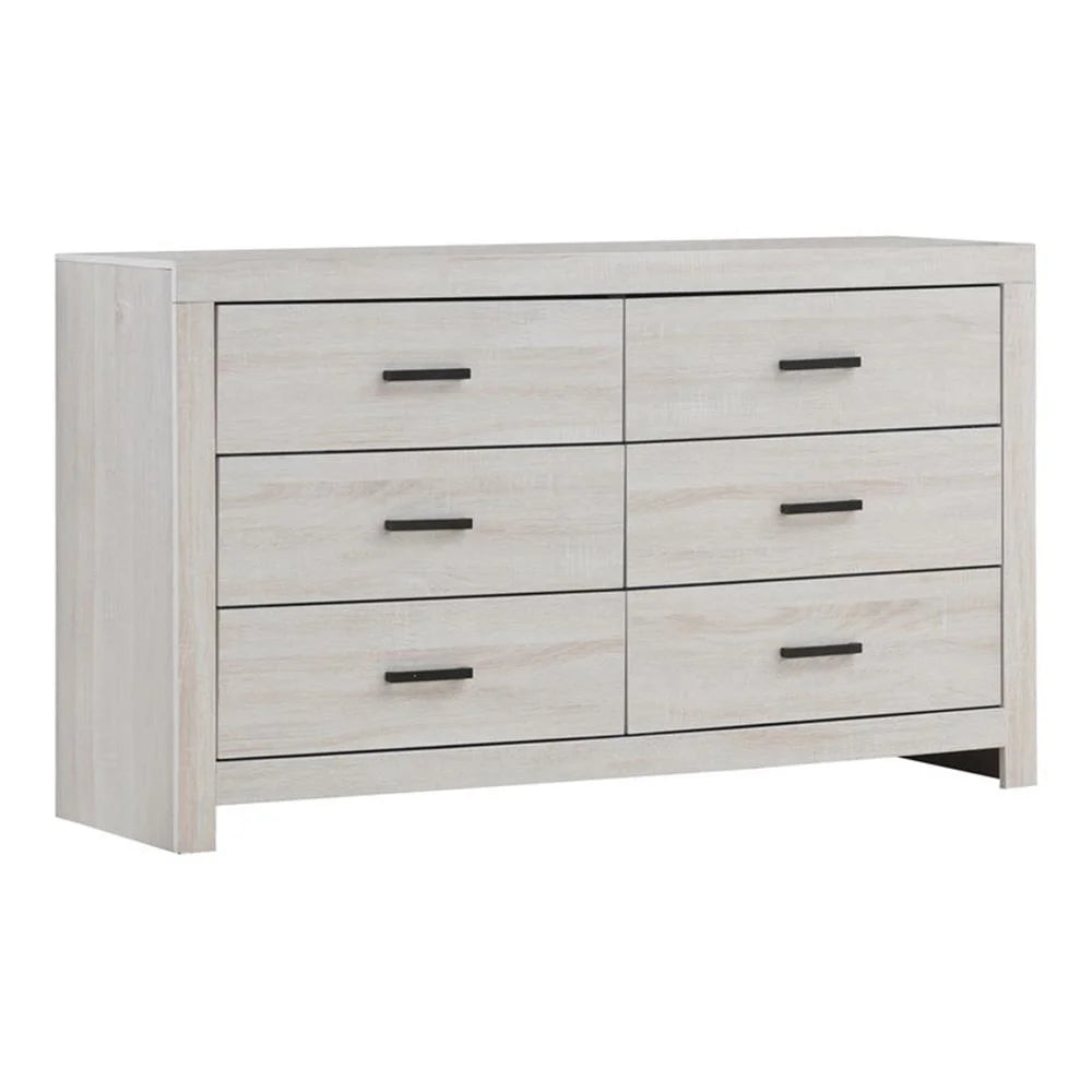 Brantford Coastal White 4-Piece Queen Bedroom Set with Storage