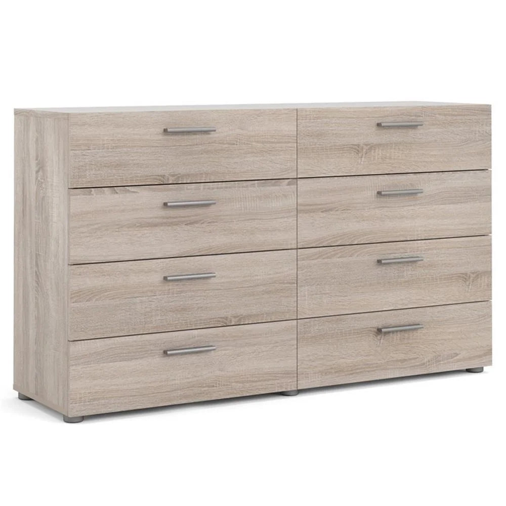 Truffle Finish 4-Piece Bedroom Set with 8-Drawer Dresser, 4-Drawer Chest, and Two 2-Drawer Nightstands