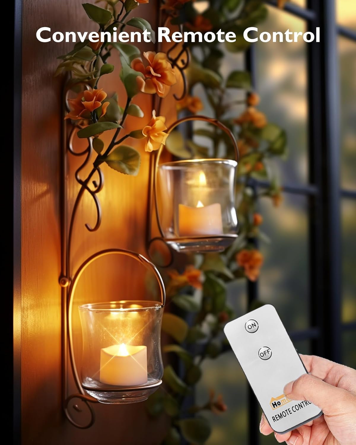 Remote-Controlled Flameless LED Tea Light Candles - Battery Operated Votive Candles for Table, Outdoor, and Home Decor, 12-Pack in Bright Amber