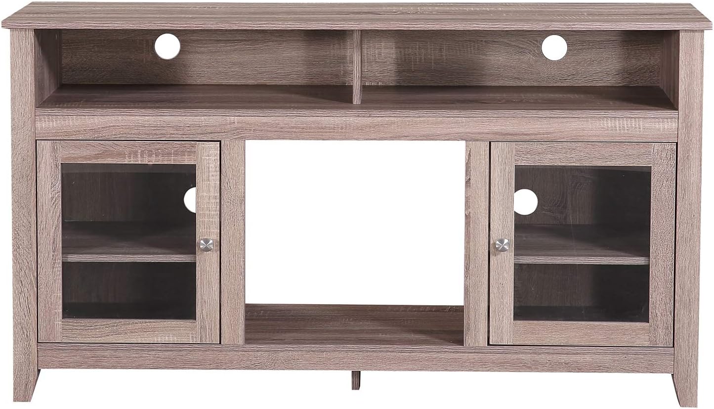 Modern Wood TV Stand and Entertainment Center with Storage for TVs up to 65