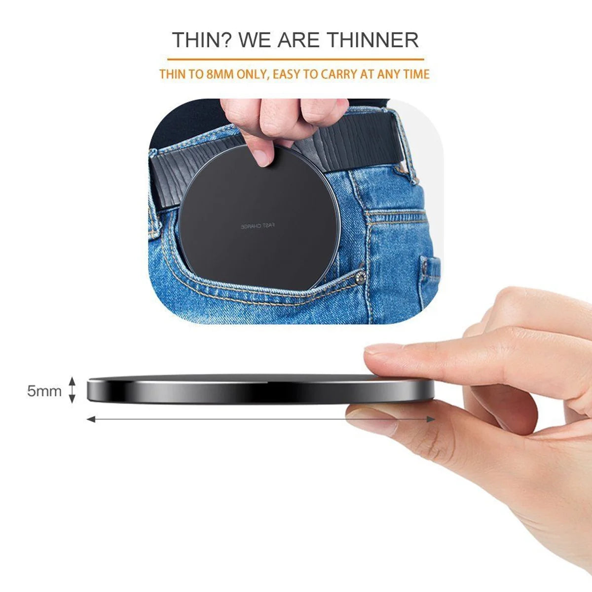 Qi-Certified 10W Fast Wireless Charging Pad for iPhone and Android Devices