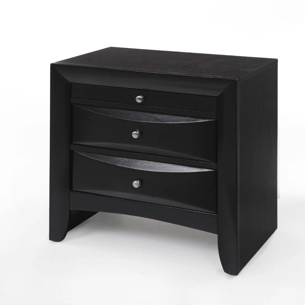 Modern 5-Piece Black Wood King Bedroom Set