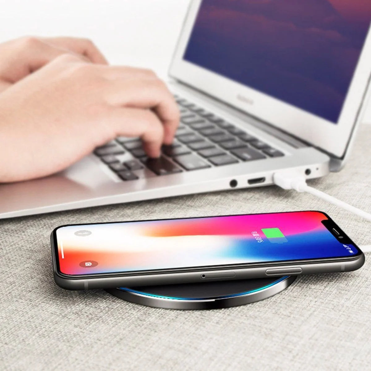 Qi-Certified 10W Fast Wireless Charging Pad for iPhone and Android Devices