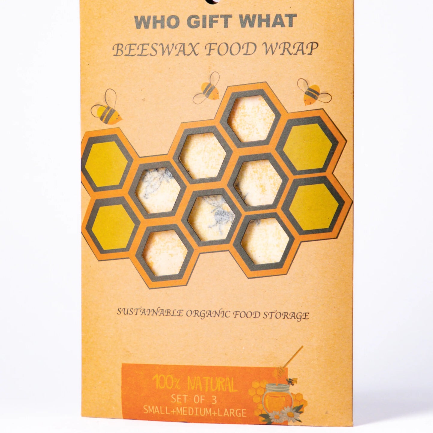 Reusable Beeswax Food Wraps (Set of 3 Sizes)