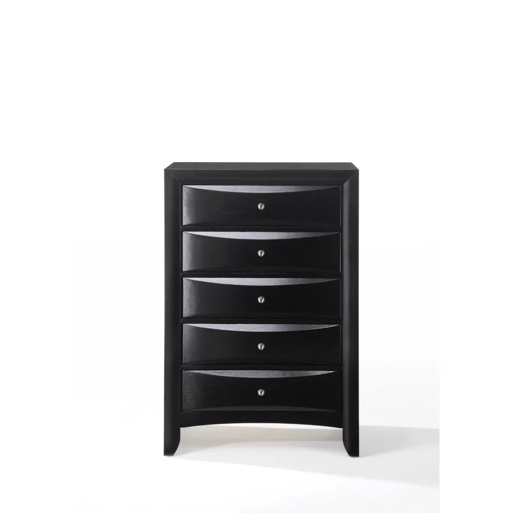 Modern 5-Piece Black Wood King Bedroom Set