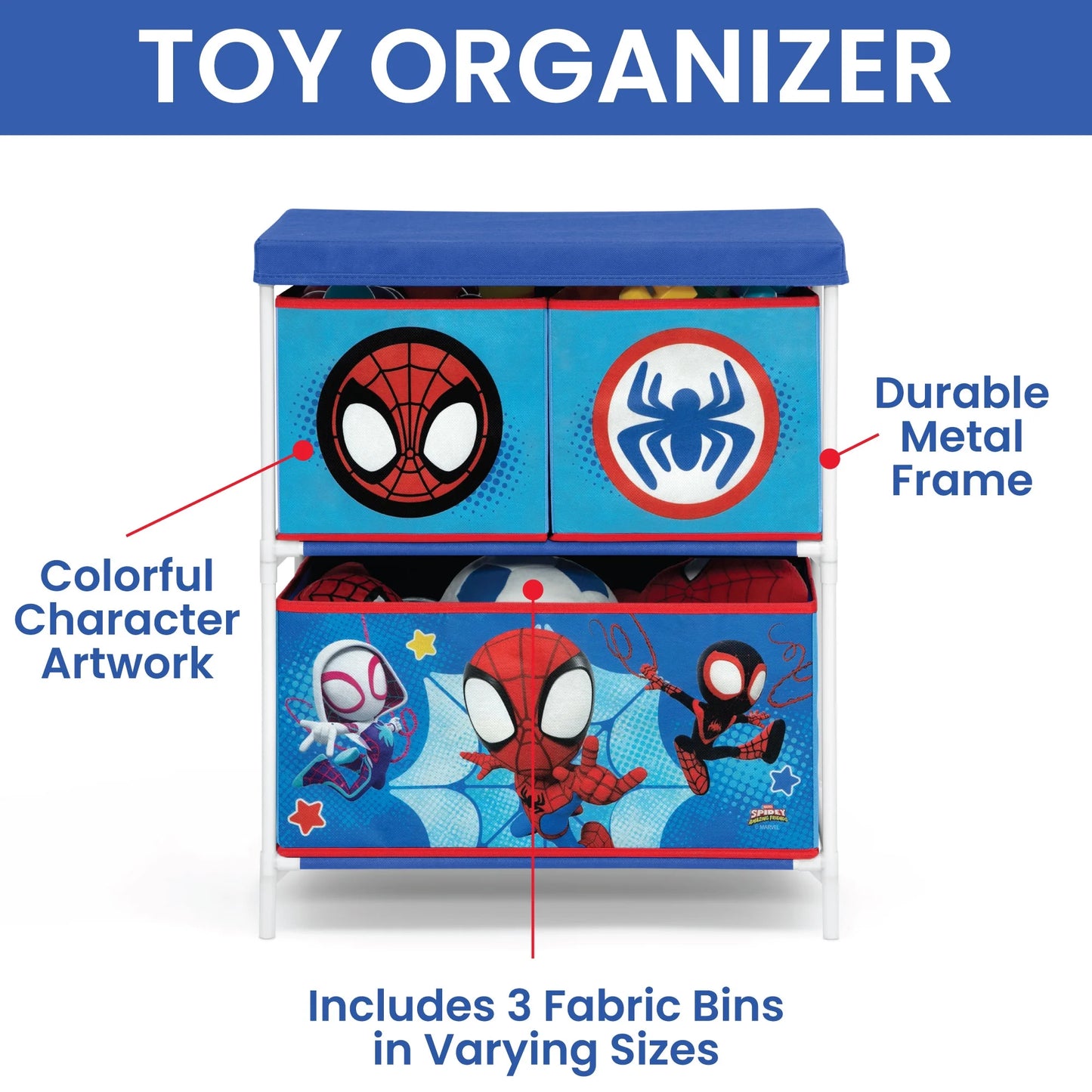 Spidey and His Amazing Friends 3-Piece Toddler Bedroom Set in Blue